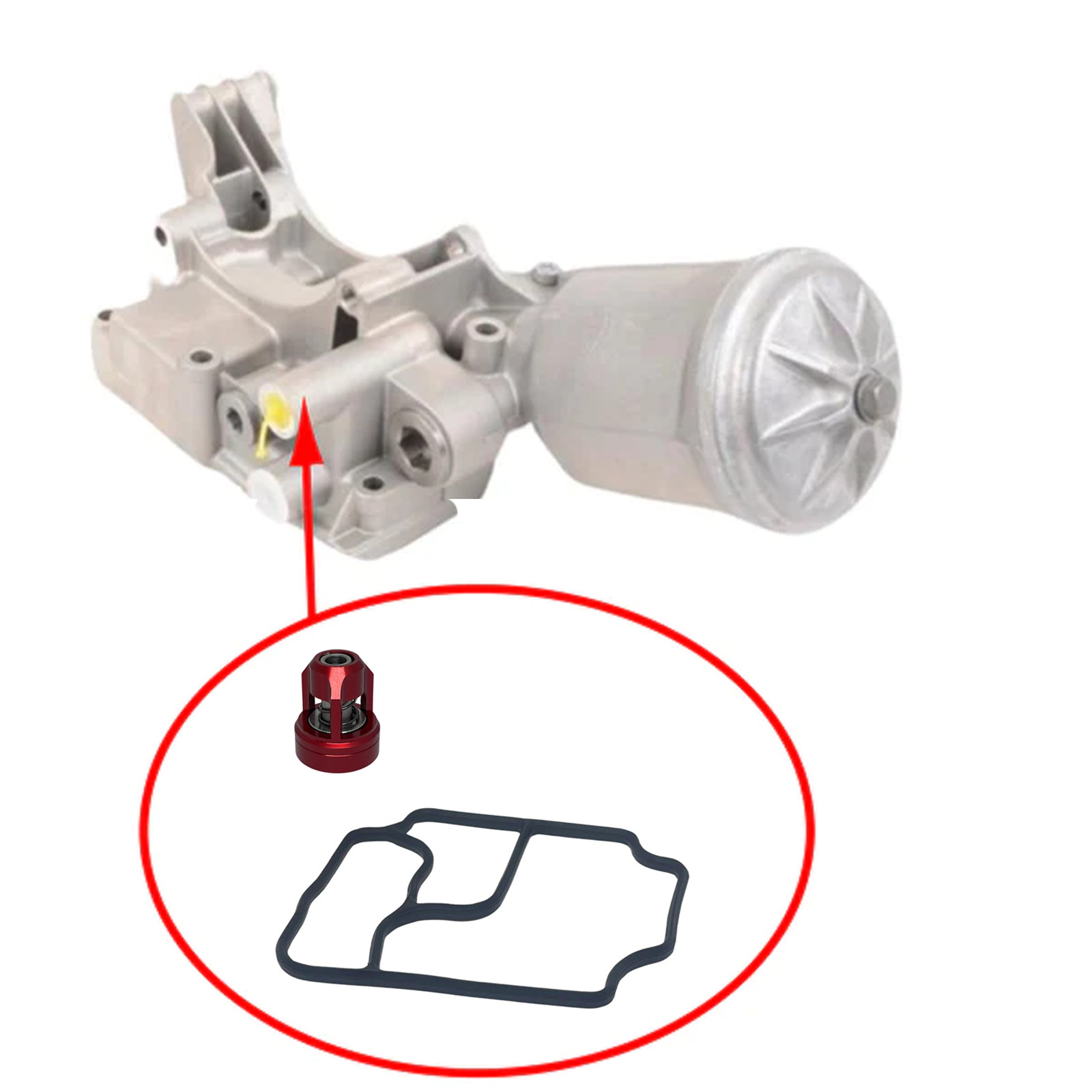 Válvula de retención de metal carcasa del filtro de aceite para BMW E34 E36 E39 E46 E60 M50 M52 M54