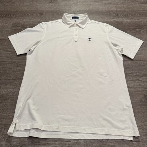 Peter Millar Polo Shirt Mens XL White Crown Crafted Performance 1961 Palm Tree - Picture 2 of 9