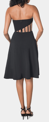 Dress The Population Black Label Anneli Illusion-Waist Strapless Midi Dress  NWT | eBay