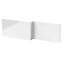 Nuie Fully Waterproof Straight Bath Front & End Panels L-Shaped White Bathroom