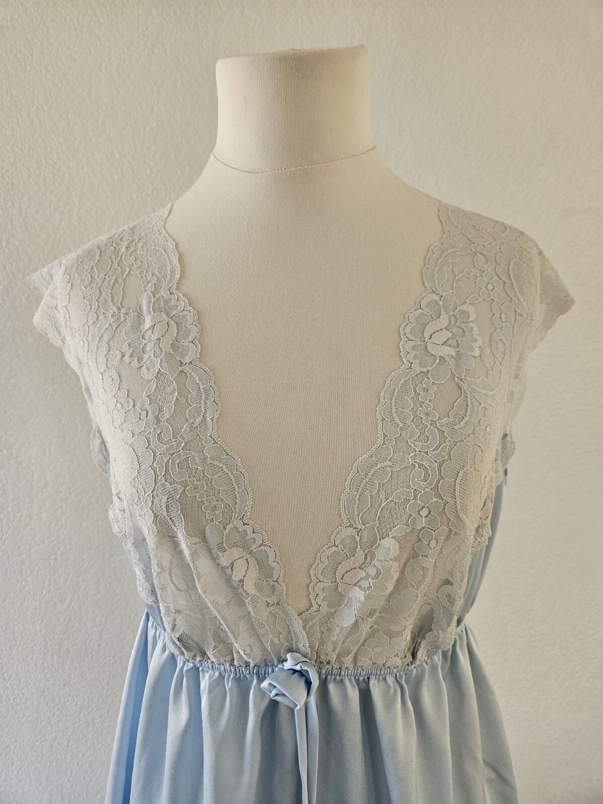 Vintage Val Mode Lingerie Blue Pajama Dress Size M Read Description