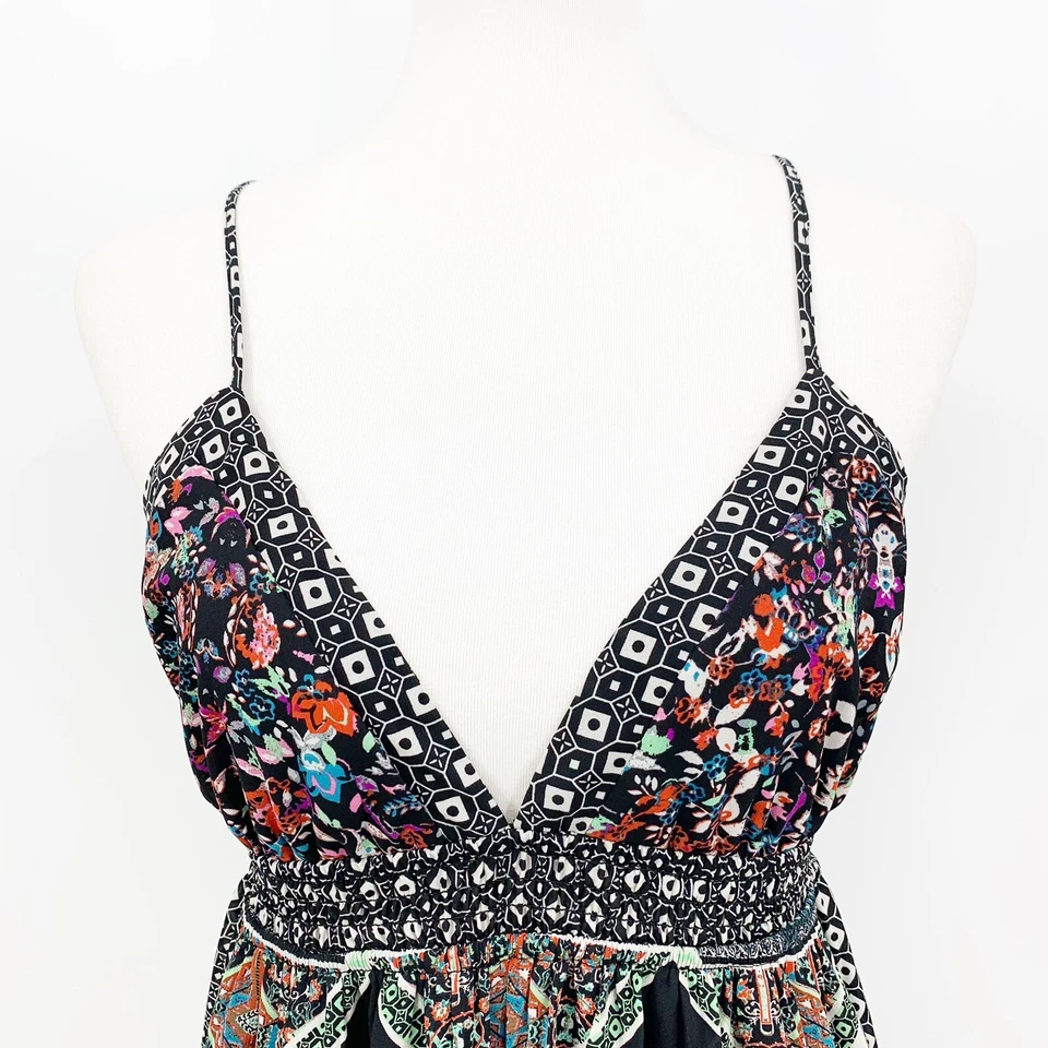 Maxi Vestido Fire Los Angeles L Para Mujer Estampado Boho Festival Cintura Calada Tirantes Foto 2 de 4