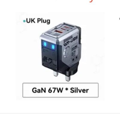 67W GaN Smart Charger USB-C Schnell Typ C UK Stecker Wandladegerät GaN Tech Adapter