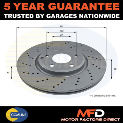 Fits Mercedes CLS 2011-2017 2.1 CDi D 3.0 3.5 Comline Front Brake Disc #1