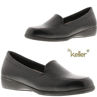 Ladies Dr Keller Slip On Leather Casual Comfy Walking Low Wedge Work Office Shoe