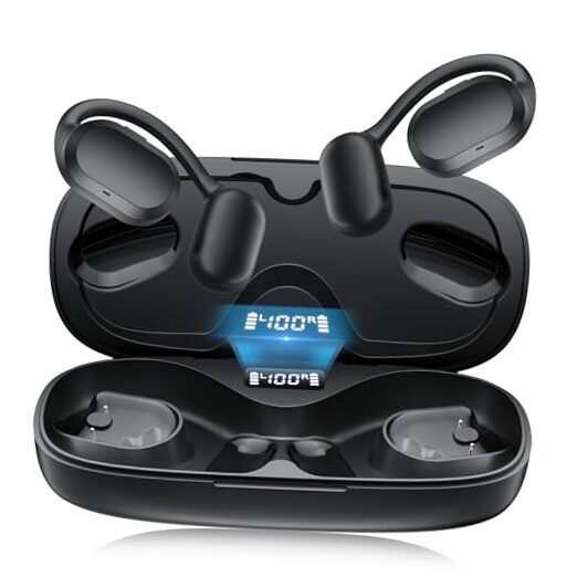 Open Ear Headphones, Open Ear Earbuds, IPX7 Waterproof, Bluetooth 5.3 Black-image