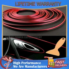 5M Red Car Van Interior Door Gap Edge Line Insert Molding Trim Strip Accessories