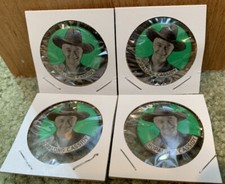 Four 1950 s VINTAGE "Hopalong Cassidy" 1.25" Pin Lot Original 70 Years Old Green