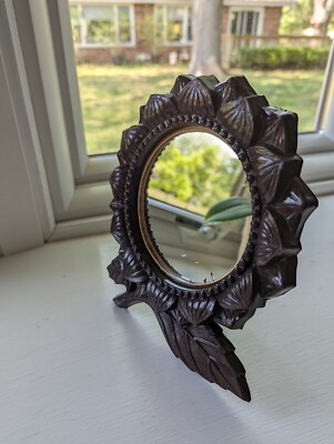 Vintage Sunflower Frame Vanity Makeup Mirror RARE Stand or Wall Mount 