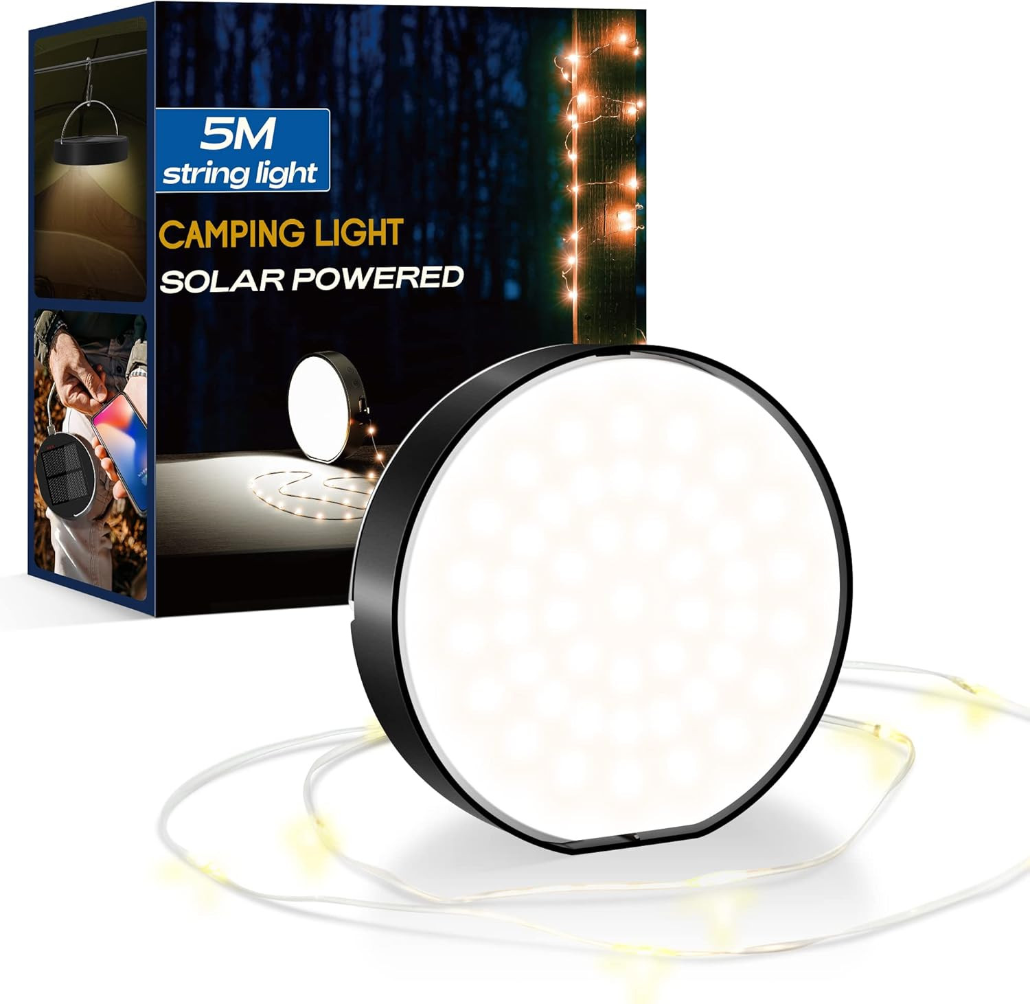 Lanterna Solare Professionale 4000mAh - Lampada Campeggio LED IPX5