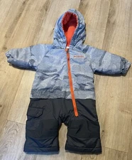 Columbia Kids' Bunting Hooded Snowsuit Infants 3/6 Months Black/Gray