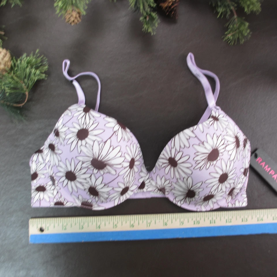 Sujetador Rampage 36C Púrpura Floral Acolchado Con Aros Cierre Ajustable Espalda Nuevo Foto 2 de 4