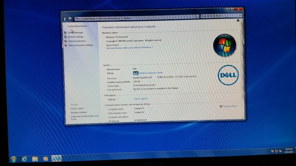 Dell Precision T5500- Intel Xeon  Quad-Core E5506 2.13GHz / 8GB / 500GB HD/Win7 - Image 4 of 4