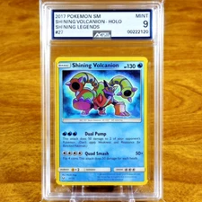 Pokemon SM Sun & Moon Shining Legends Volcanion 27/73 AGS Mint 9 Holo Rare 2017