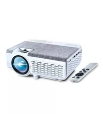 Brookstone All-In-One Home Theater Projector White Bundle