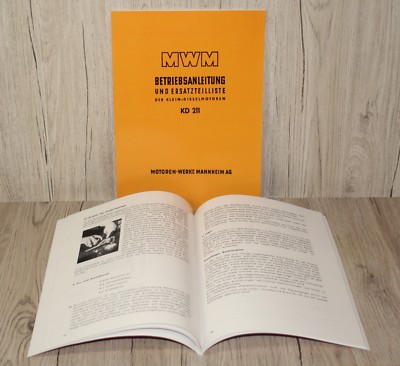MWM Betriebsanleitung und Ersatzteilliste Motor Dieselmotor KD 211Z  KD 211 Z