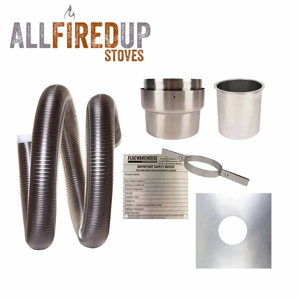 HETAS Approved 6 Flexible Flue Liner u0026 Installation Kits for Multifuel  Stoves | eBay
