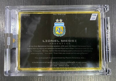 Carte Panini Eminence 2022 - Lionel Messi Auto Gold /5 - Signature à Sec Sur Carte - Scellée
