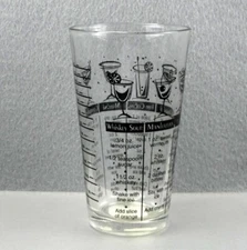Vintage MCM Libbey Glass Cocktail Shaker Barware Atomic Drink Recipes USA