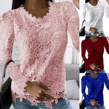 Women's Ladies Blouse T Shirt Tee Lace Up Plus Size Tops Top Blouse Shirts S-5XL