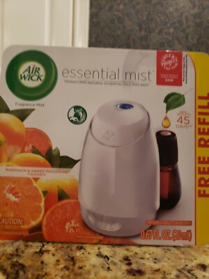 AIR WICK ESSENTIAL MIST MANDARIN & SWEET TANGERINE Diffuser+Refill+3 Batteries
