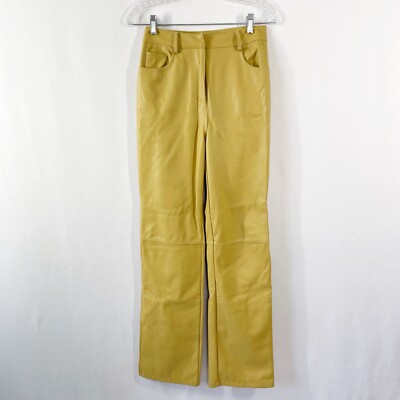 4th & Reckless Tan Faux Leather Pants Size S Straight Leg Casual
