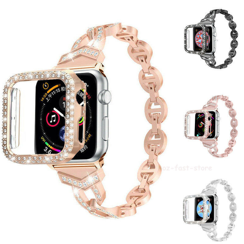 Bling Iwatch band wrist strap+Case For Apple Watch 11 10 9 8  display picture 3