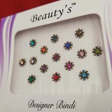15 Dark Floral Bindis Basic Round Shape