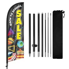 FSFLAG  Back To School Sale Feather Flag 8FT Banner with Pole and Stake for Sale
