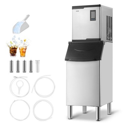 Commercial Ice Maker Machine, 300LBS/24H Ice-Making Machine with 300LBS Stainles