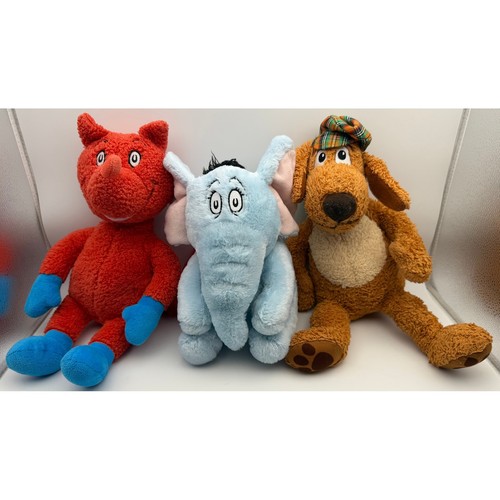 Kohls Cares Dr Seuss Plush Lot Horton Fox in Socks Go Dog Go Dog 3pc Storybook