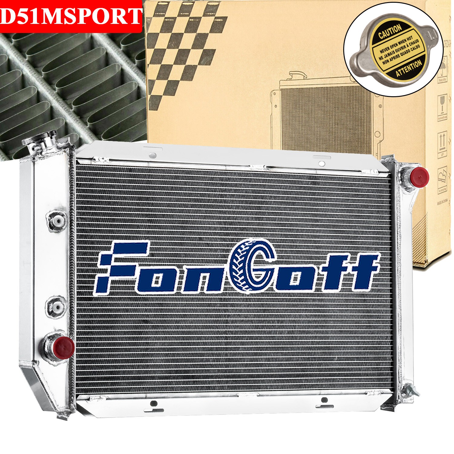 3 Row Aluminum  Radiator For 1971-1973 1972 Ford Mustang Mercury Cougar V8 Gas