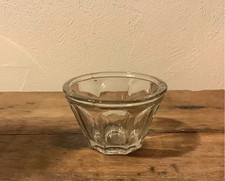 ANCIEN POT A CONFITURE EN VERRE  EPAIS CONIQUE A FACETTES