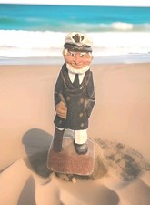 Vintage Hand Carved Wooden Sailor Ship Captain Folk Art Nautical Figure