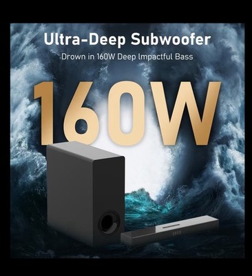 Smart TV Sound Bar 2..1 System With Subwoofer Total 160W, Model-ZSK- B01