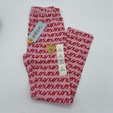 Girls Valentine Print Leggings XOXO Cat  Jack Pink/Red Size S 6/7 Durable Knee