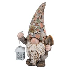 Zwerg mit Laterne 44 cm Mosaik + Relief Dekofigur formano 702319 Gartenfigur