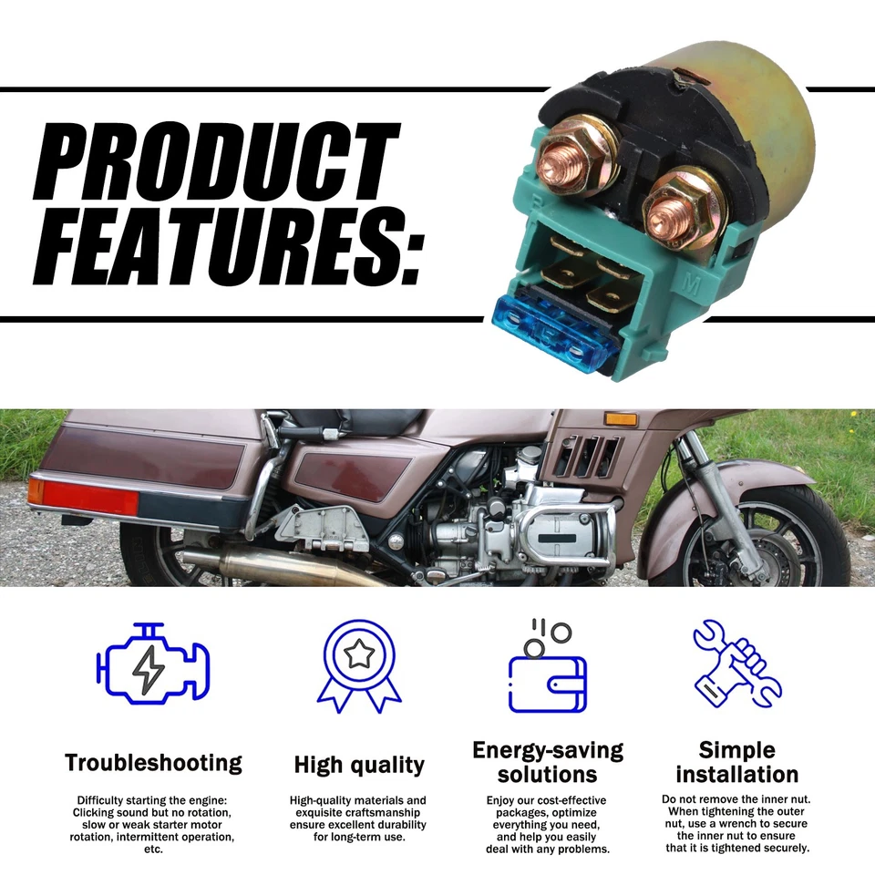 Relé solenoide de arranque para HONDA GL1200 GOLD WING ASPENCADE INTERSTATE 1984-1987 Foto 4 de 4