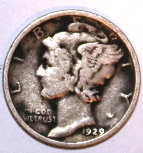 1929-D Mercury Dime - Dark - Fine - #2403AT
