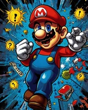 Mario Blue Poster