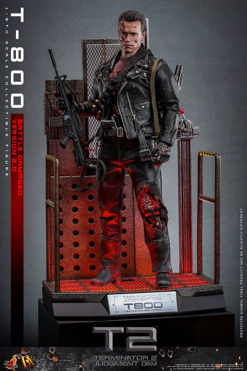 Terminator 2 Judgment Day T-800 バストフィギュア Hot Toys T-800 Battle Damaged 2.0 Terminator 2 Judgment Day 1/6