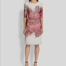 Women’s Kay Unger Body hugging ruched mesh sheath dress Wedding guest y2k S