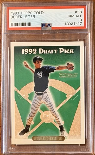 Topps 1993 Gold Derek Jeter #98 Rookie Draft Pick PSA 8 New York Yankees HOF RC
