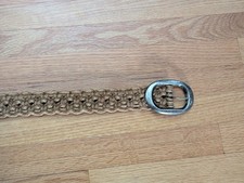 Vintage Boho Cord Macrame Adjustable Belt large Buckle XS