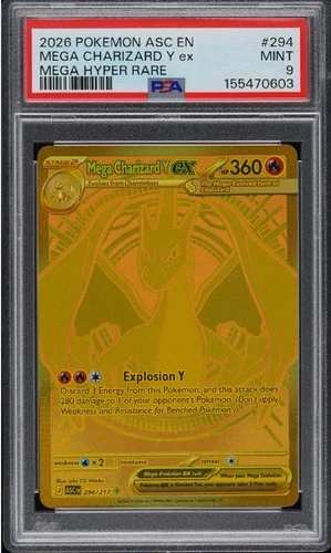 2026 POKEMON ASC EN-ASCENDED HEROES MEGA HYPER RARE MEGA CHARIZARD Y EX PSA 9