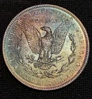 Original BU Monster Neon Rainbow Toned 1883 Philadelphia Morgan Silver Dollar 1$