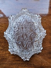 AMERICAN BRILLIANT PERIOD CUT GLASS 8" TRAY, c. 1880-1900