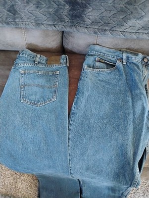 2 Vintage Lee Men's Regular Fit Straight Leg Jeans Blue Size 42x30
