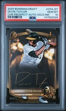 Bowman Draft 1st Devin Taylor Gold Ink Auto /15 PSA 10 Athletics 🔥🔥