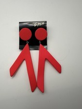 Express Red Geometric Dangle/Drop Earrings Pl...